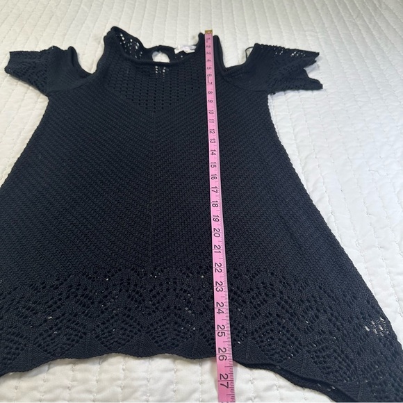 LC Lauren Conrad Crochet Black Cold Shoulder Preppy Tunic - Picture 4 of 11